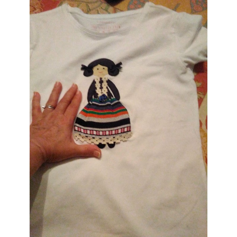 Camiseta manchega niña Feria de Albacete a mano en Naturalba