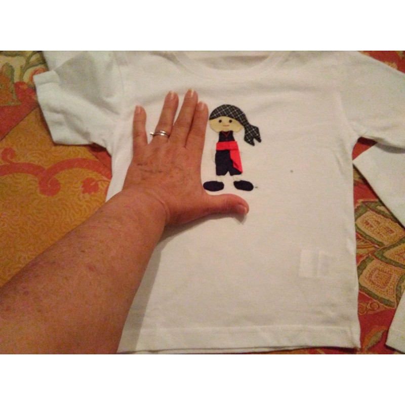 Camiseta manchego niño Feria de Albacete bordada a mano