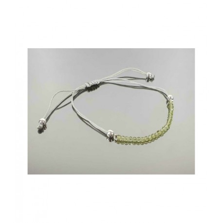 Pulsera facetada macrame 3mm olivino